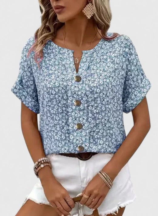 Sabine - Elegantes Florales Sommer-Top