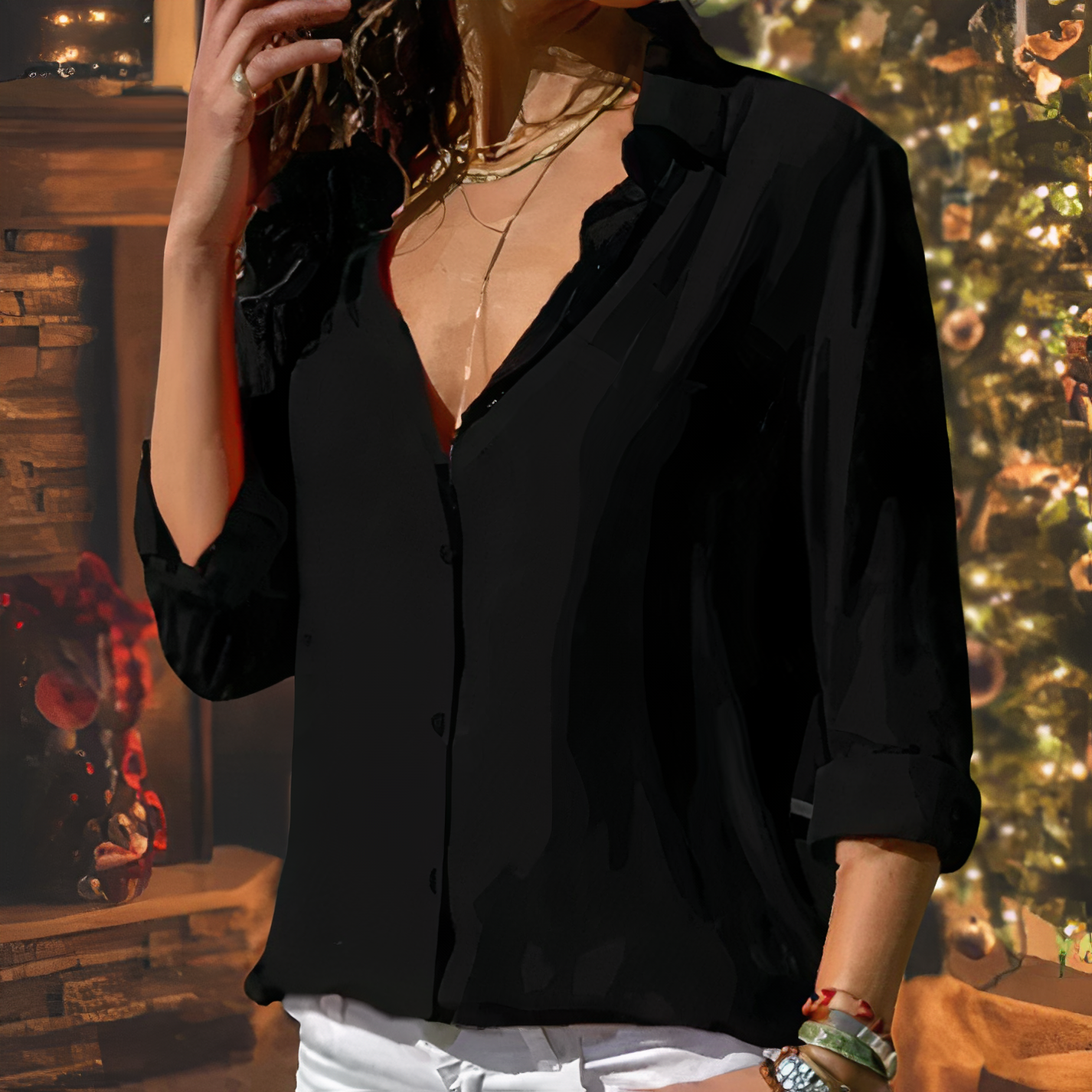 Elena | Elegante Seidenmousseline Bluse